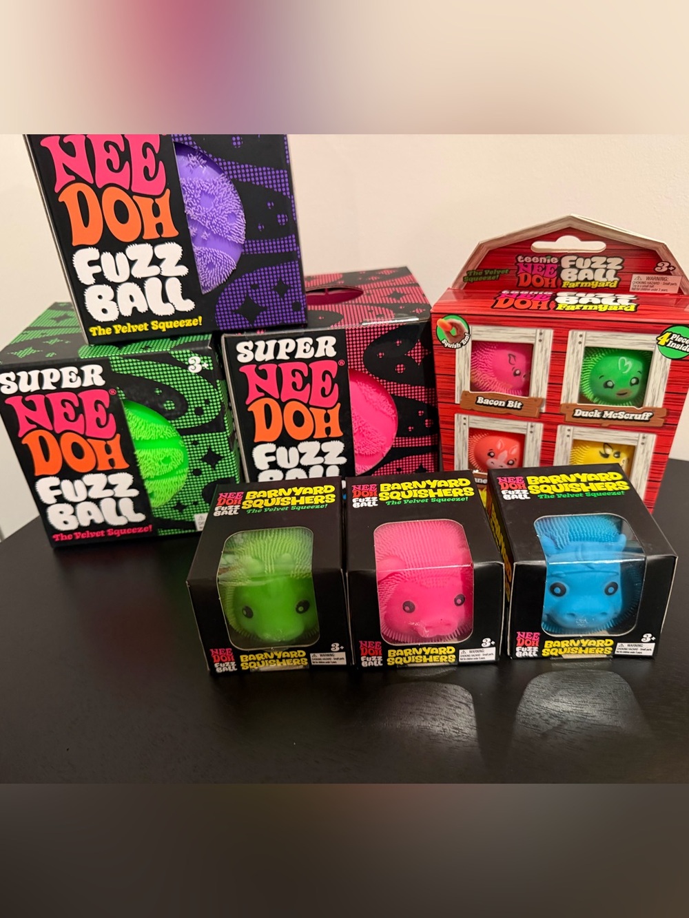 Needoh tractor supply set barnyards farmyards & super fuzz ball authentic